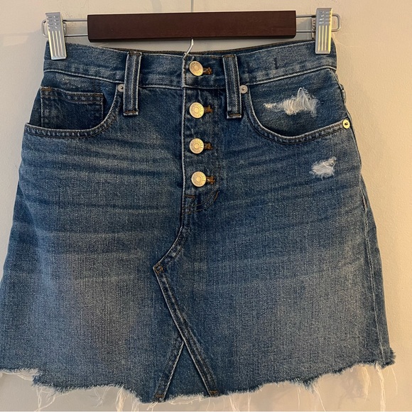 Madewell Dresses & Skirts - Madewell Button Fly Jean Denim Skirt Size